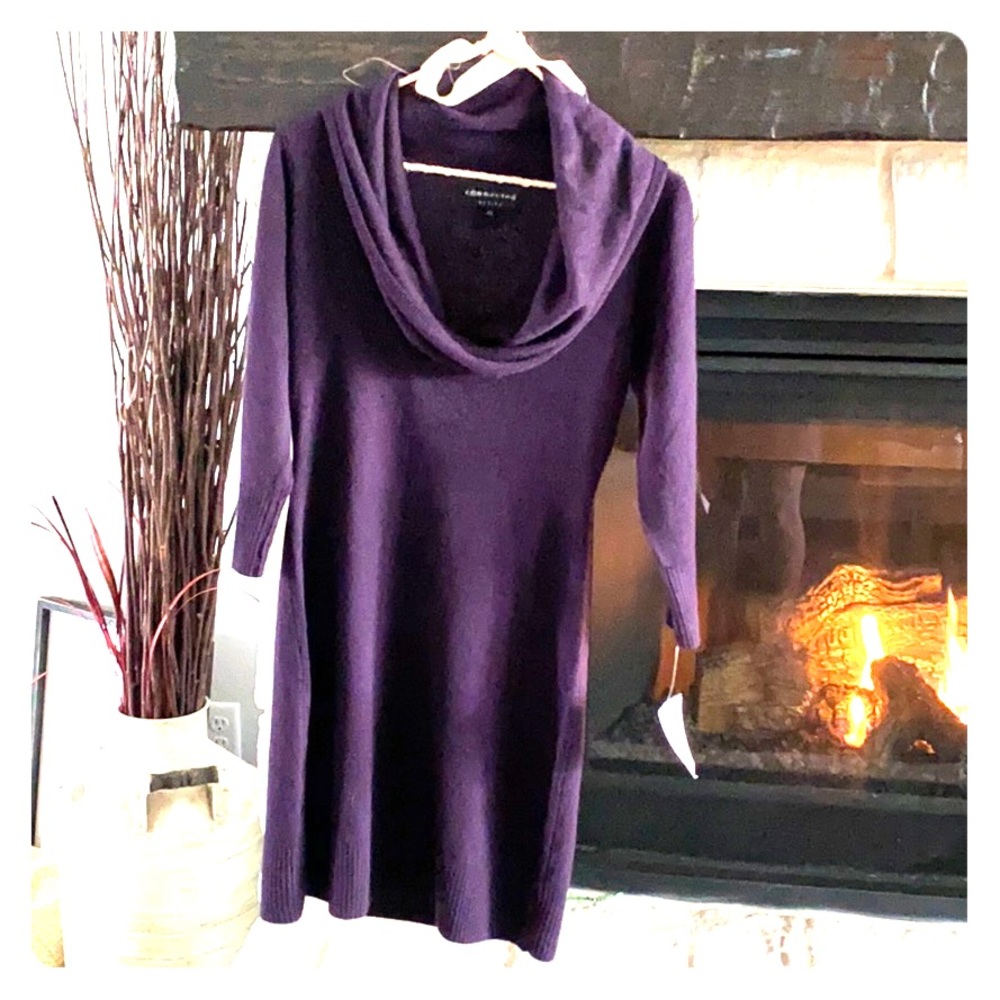 Purple sweater dress